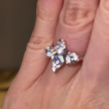 "Charlotte" 1 carat Three Stone Marquise Cut with Round Cut Diamond Trilogy Engagement Ring 3SMC02