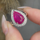 "Zorin" Ruby 3.3 Carat Pear Cut Lab Grown Diamond Engagement Ring HR895
