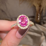"Esme" 1.50 Carat Halo Oval Cut Diamond Shoulders Engagement Ring