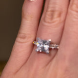 "Chloe" 1 Carat Princess Cut Diamond Scallop Set Diamond Band Engagement Ring DSPC04