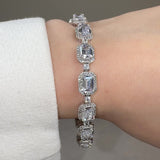 Emerald Shape Halo 11 Carat Diamond Bracelet BRHAEM