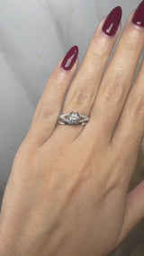 "Zyne" 1.5 Carat Round Cut Diamond Shoulder Matching Set Engagement Ring