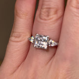 "Liliana" 1 Carat Three Stone Cushion Cut and Pear Cut Diamond Trilogy Engagement Ring 3SCC02