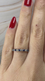 "Loon" Round Cut 0.40 Carat Diamond Sapphire Platinum Eternity Ring