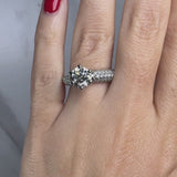 "Zenty" Round Cut 3.5 Carat Diamond Shoulder Engagement Ring