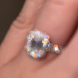 "Abigail" 1 Carat Octagon Halo Emerald Cut Diamond Shoulder Engagement Ring HAEC05