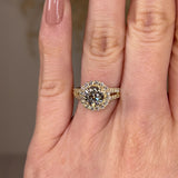 "Mavi" Halo 1.25 Carat Round Brilliant Cut 18k Yellow Gold Engagement Ring