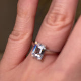 "Nina" 1 Carat Emerald Cut Diamond Hidden Under Halo Engagement Ring UHEC01