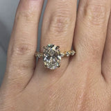 "Bree" Oval Cut 5 Carat Diamond Shoulder Engagement Ring