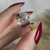 "Rapunzel" Oval Cut 4 Carat Diamond Shoulder Engagement Ring