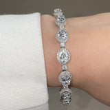 Oval Shape Halo 12 Carat Diamond Bracelet BRHAOC