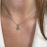 Oval Cut Solitaire Diamond Pendant With 18 Inches Chain POC4B