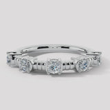 "Arria" Raised Round Brilliant 0.55ct Diamond Half Eternity Ring ET17