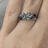 "Raen" Round Cut 0.80 Carat Twisted Diamond Shoulder Engagement Ring