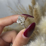 "Venny" Oval Cut 3 Carat Diamond Shoulder Engagement Ring