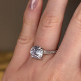 "Sia" 1 carat Round Brilliant Cut Diamond Micro Set Diamond Shoulder Engagement Ring DSRB39