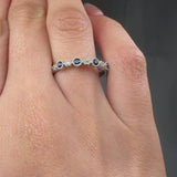 "Orvella" Blue Sapphire 0.37 Carat Natural Diamond Half Eternity Ring HR72