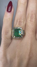 "Enchanted" Emerald Cut 5 Carat Halo Engagement Ring