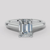 "Nina" 1 Carat Emerald Cut Diamond Hidden Under Halo Engagement Ring UHEC01