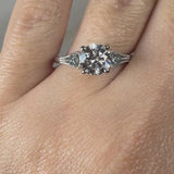 "Kayle" Round Cut 1.5 Carat Trilogy Platinum Engagement Ring 3SRB04