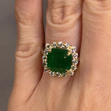 "Riva" 4.59 Carat Square Lab Grown Green Emerald Gem Halo Engagement Ring