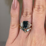 "Skye" Bridal Set 1.60 Carat Blue Cut Diamond Shoulders Eternity Engagement Ring