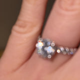 "Lara" 1 carat Round Brilliant Cut Diamond Hidden Under Halo Scallop Set Diamond Band Engagement Ring UHRB05