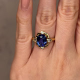 "Miranda" 1.60 Carat Art Deco Star Blue Sapphire Cushion Cut Diamond Engagement Ring