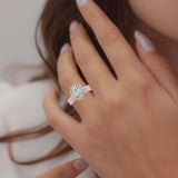 "Veronica" 1.75 Carat Halo Oval Cut Diamond Matching Bridal Set Engagement Ring