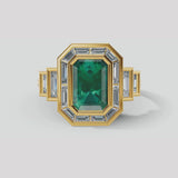 "Enchanted" Emerald Cut 5 Carat Halo Engagement Ring