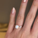 "Faith" 1 carat Solitaire Round Brilliant Cut Twist Prongs Diamond Engagement Ring SSRB11