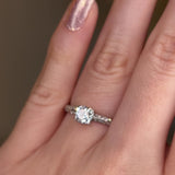 "Loana" 1 Carat Cushion Cut Diamond Double Row Diamond Pave Engagement Ring DSCC01