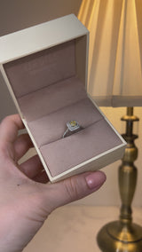 "Holly" Yellow Cushion Cut 1 Carat Halo Diamond Shoulder Engagement Ring HACC08