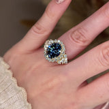 "Blue" 4 Carat Oval Cut Lab Grown Blue Sapphire Gem Eye Shape Diamond Engagement Ring