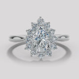 "Zivra" 1 Carat Star Shape Halo Pear Cut Diamond Engagement Ring HAPS05