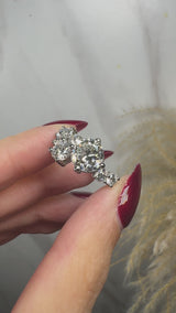 "Symphony" 3 Carat Round Cut Diamond Shoulder Engagement Ring DSRB10