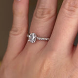 "Vivien" 1 Carat Oval Cut Diamond Channel Set Diamond Shoulder Engagement Ring DSOC09
