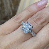 "Godiva" Radiant Cut 2 Carat Diamond Shoulder 9KT White Gold DSRC01