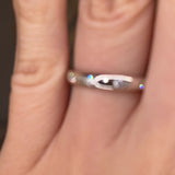 Five 0.15 Carat Round Cut Diamond Station Set Wedding Band IRB300