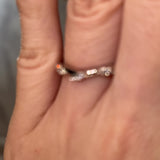 "Lyra" Marquise Leaf 0.20ct Diamonds on Wave Shaped Eternity Ring ET15