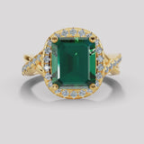 "Aarti" 2.40 Carat Cushion Cut Gem Lab Grown Diamond Halo Pave Engagement Ring