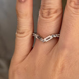 "Este" V Shape Eternity Ring Emerald and Round Brilliant Cut 0.90ct Diamond ET41