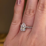 "Rayen" 1 Carat Pear Cut Diamond Grain Set Diamond Engagement Ring DSPS05