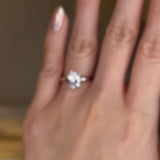 "Olyra" 1 Carat Oval Cut Diamond Hidden Under Halo Engagement Ring UHOC01