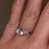 "Harper" 1 carat Three Stone Round Brilliant Cut Diamond Trilogy Engagement Ring 3SRB51