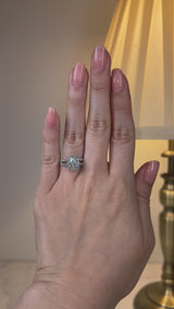 "Cresta" 2 Carat Halo Pear Cut Split-Shank Diamond Shoulder Engagement Ring