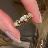 "Nahla" 1 Carat Pear Cut Diamond 18K Yellow Gold Foliage Half Eternity Ring ET3