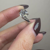 "Valentine" Round Cut 2 Carat Twisted Shoulder Platinum Engagement Ring SSRB06