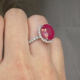 "Zektriel" Pink 5.78 Carat Oval Cut Lab Grown Diamond Shoulder Engagement Ring HLR18