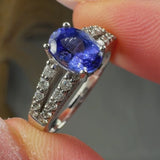 "Calyra" 0.60 Carat Oval Cut Lab Grown Diamond Shoulder Engagement Ring RAM577R